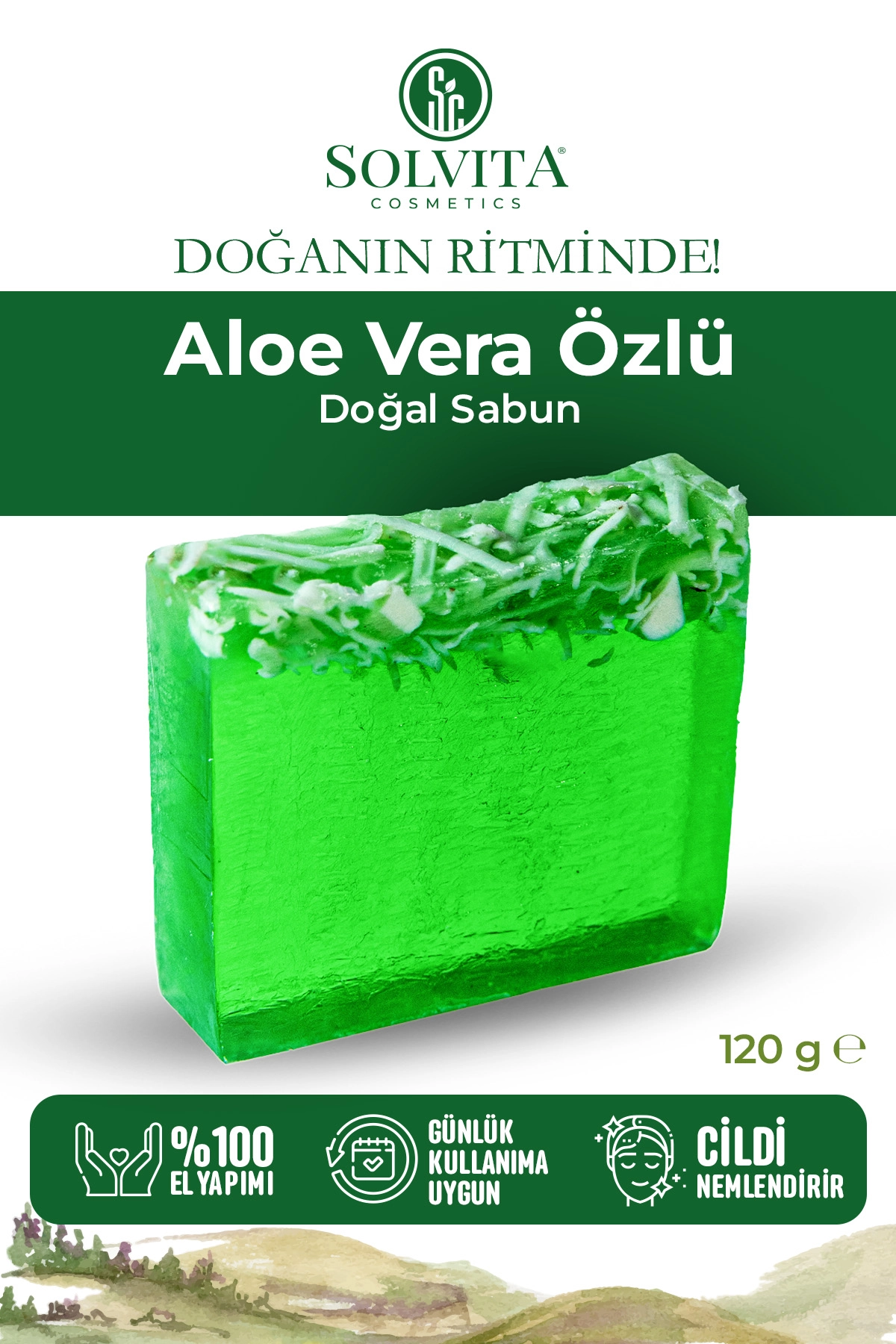 %100 El Yapımı Aloe Vera Özlü Gliserinli Sabun