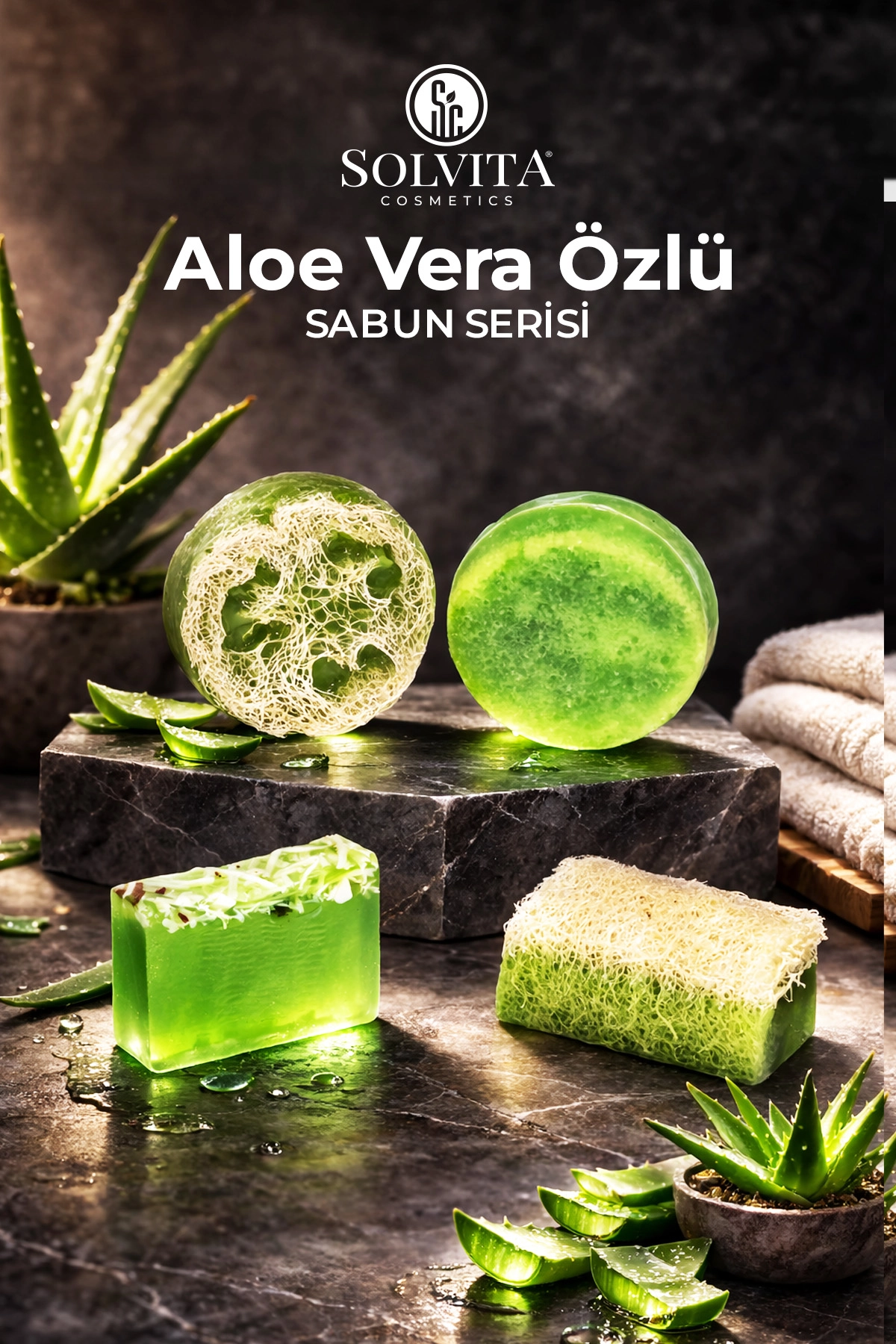 %100 El Yapımı Aloe Vera Özlü Gliserinli Sabun