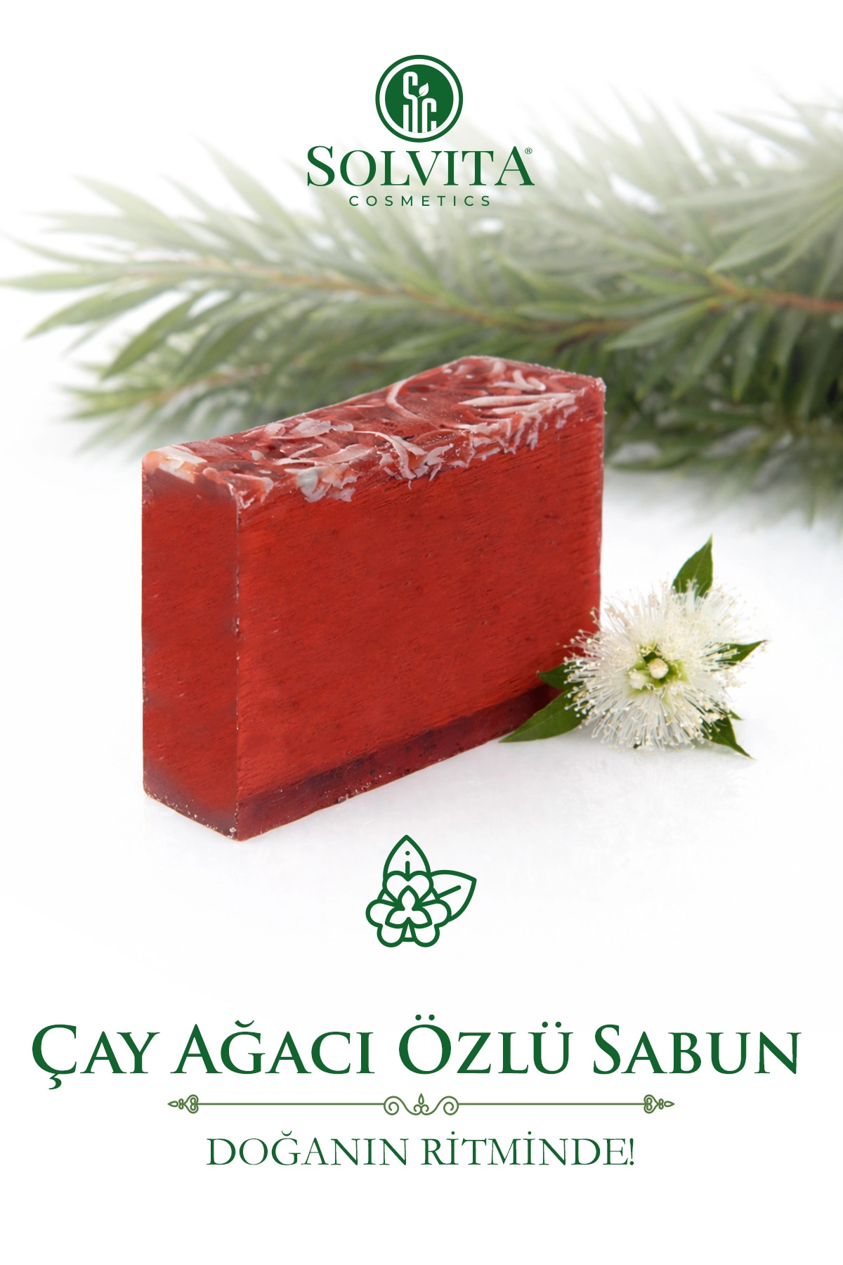 %100 El Yapımı Çay Ağacı Özlü Gliserinli Sabun