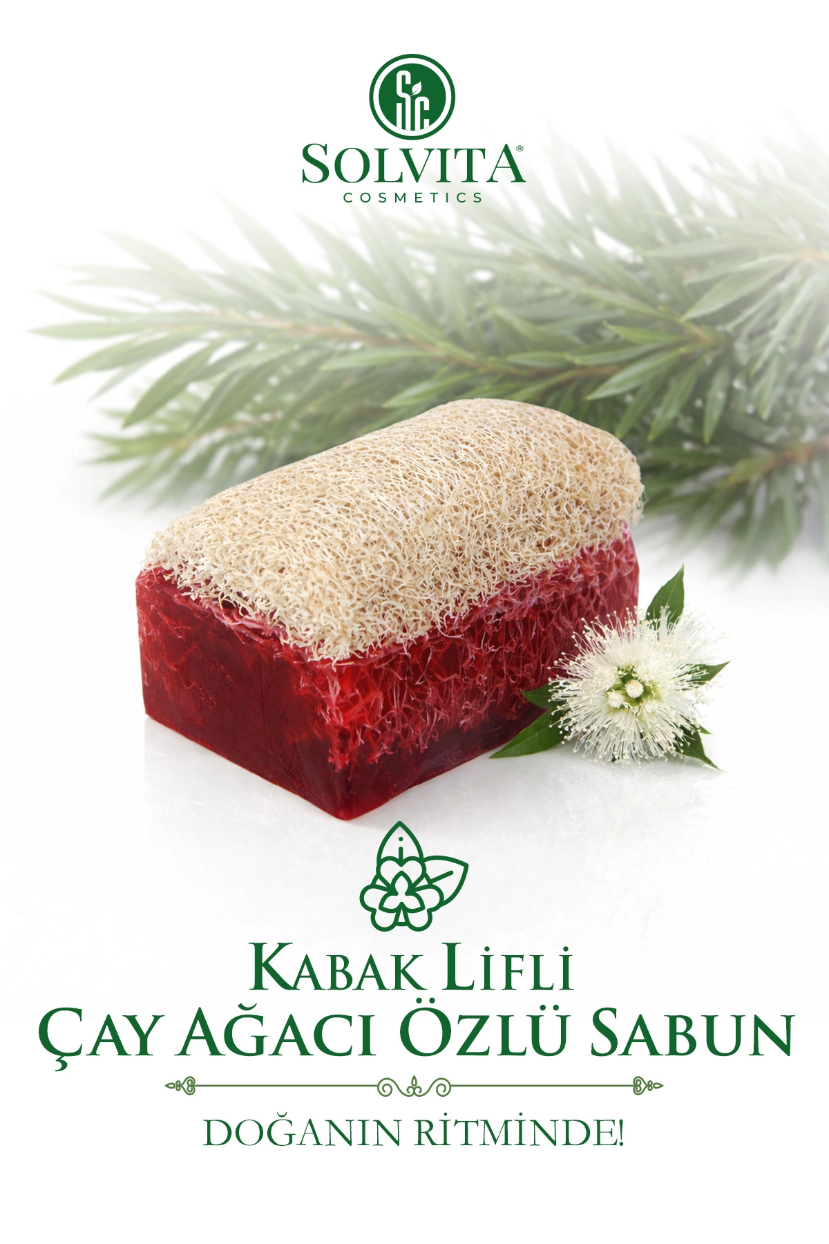 %100 El Yapımı Kabak Lifli Çay Ağacı Özlü Sabun
