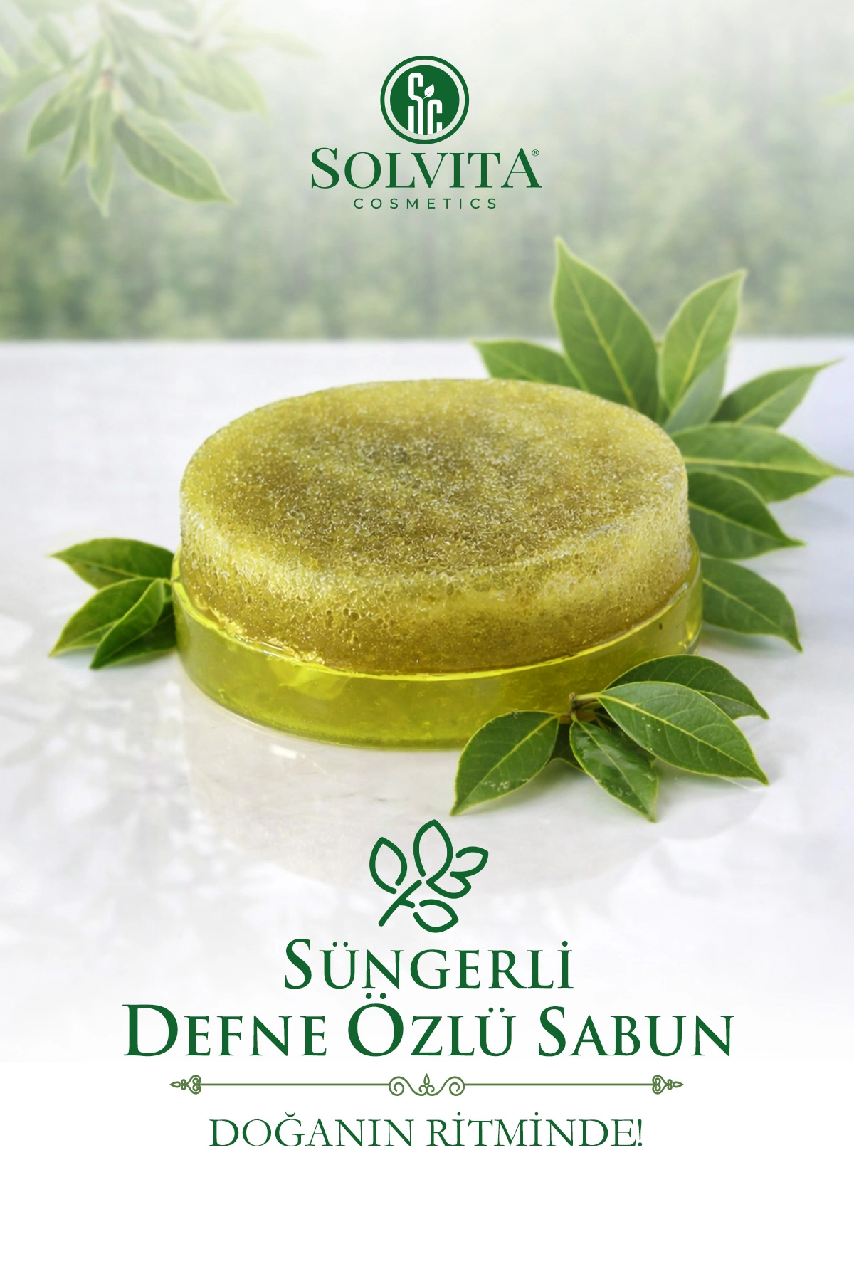 %100 El Yapımı Süngerli Defne Özlü Sabun