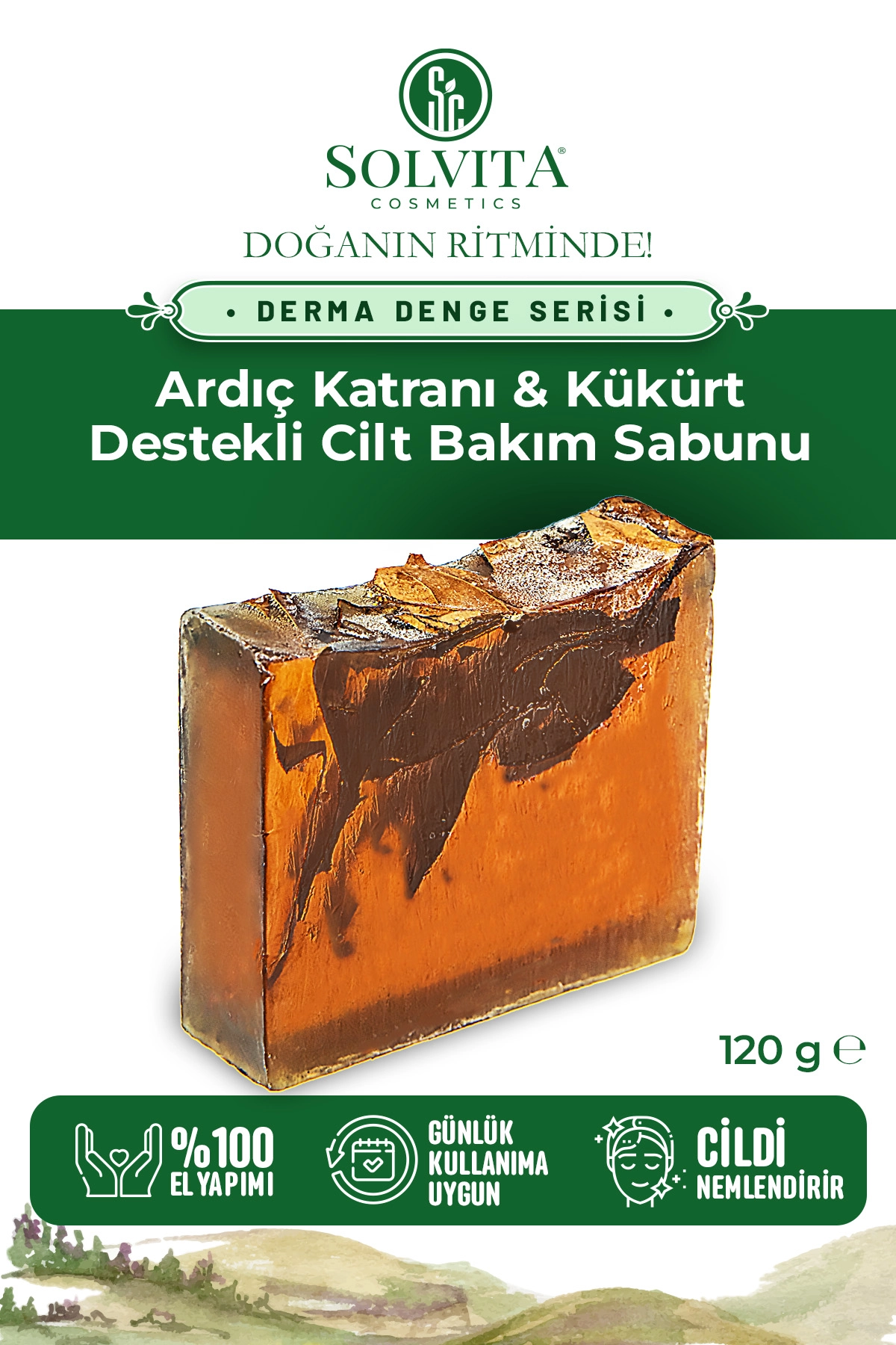 %100 El Yapımı Ardıç Katranı & Kükürtlü Sabun