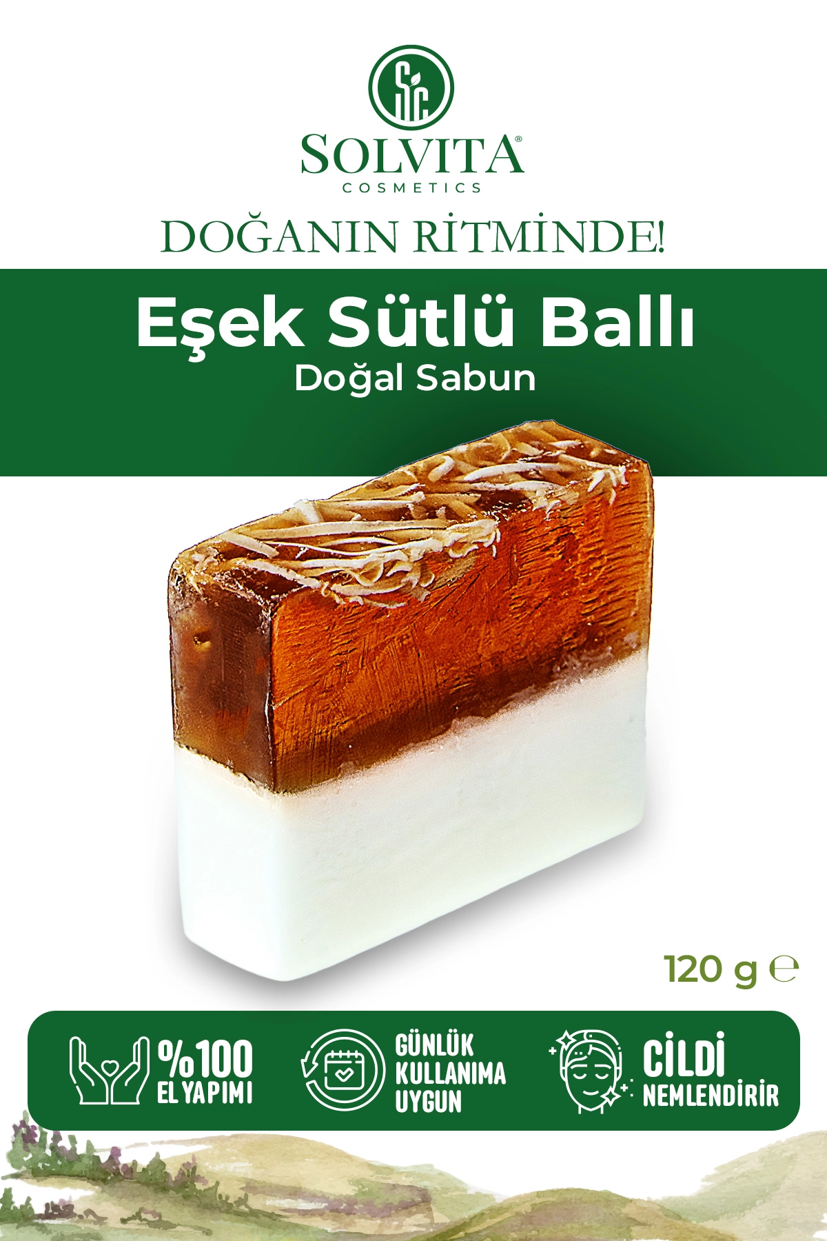 %100 El Yapımı Eşek Sütü Ballı Gliserinli Sabun