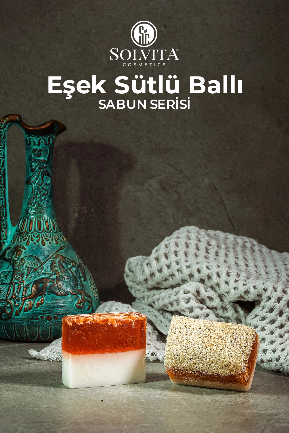 El Yapımı Yuvarlak Kabak Lifli Eşek Sütlü Ballı Sabun