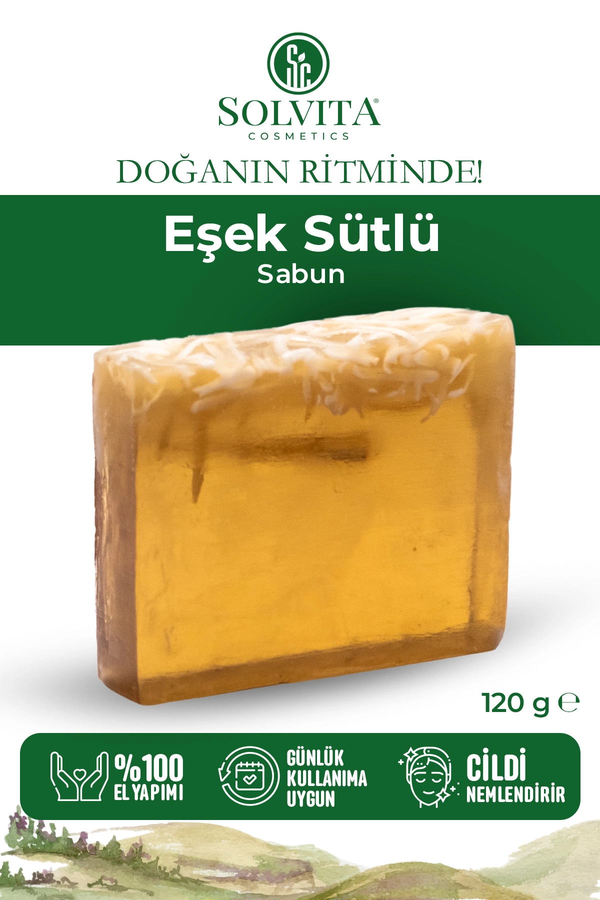 %100 El Yapımı Eşek Sütü Gliserinli Sabun