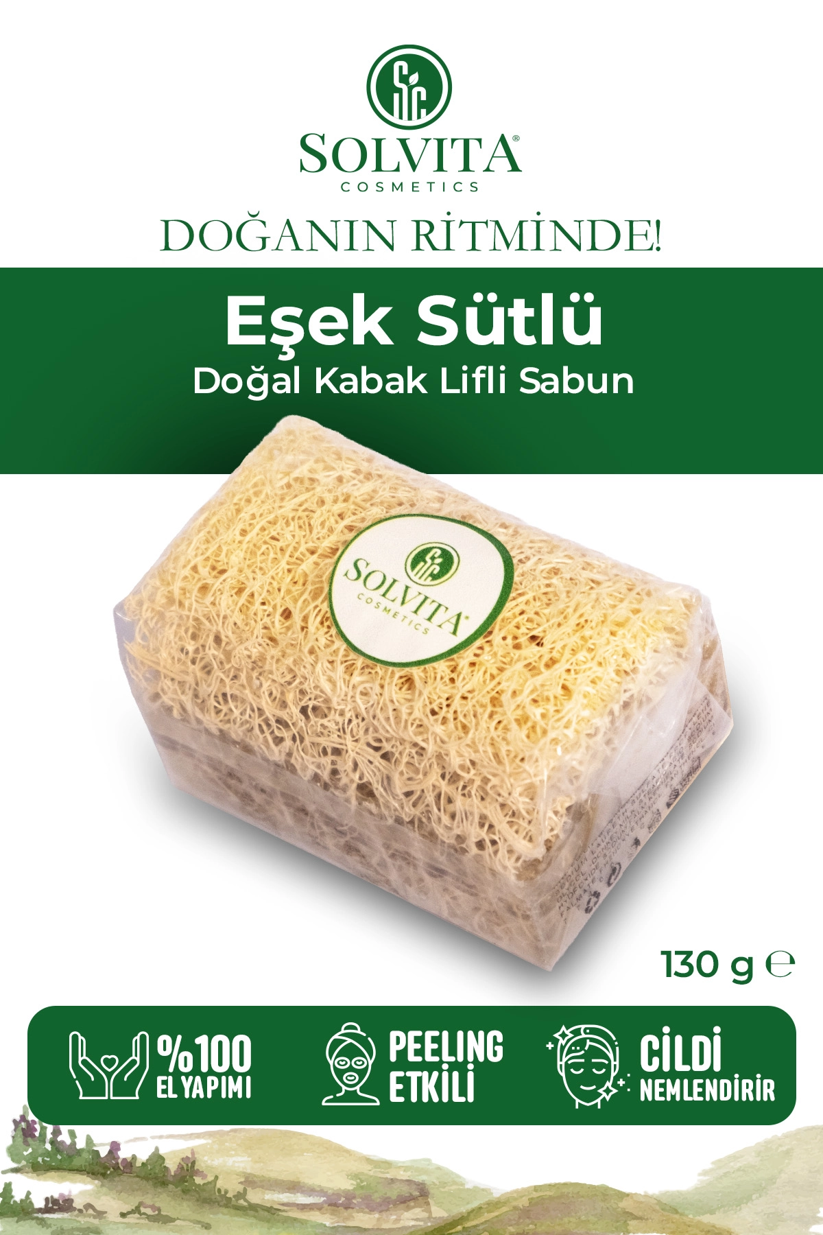 %100 El Yapımı Kabak Lifli Eşek Sütlü Sabunu