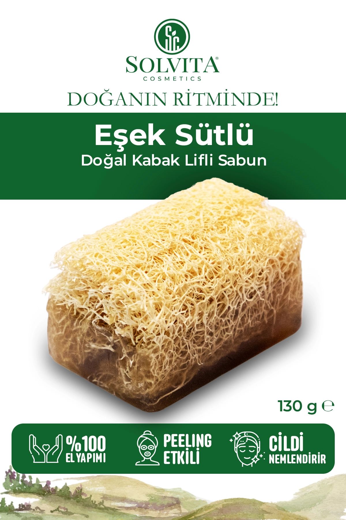 %100 El Yapımı Kabak Lifli Eşek Sütlü Sabunu