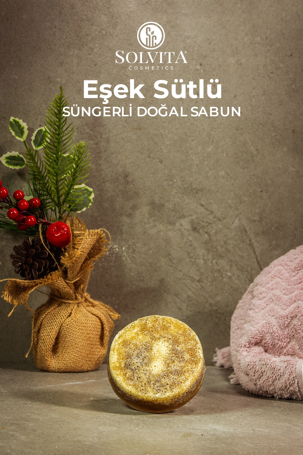 %100 El Yapımı Süngerli Eşek Sütlü Sabun