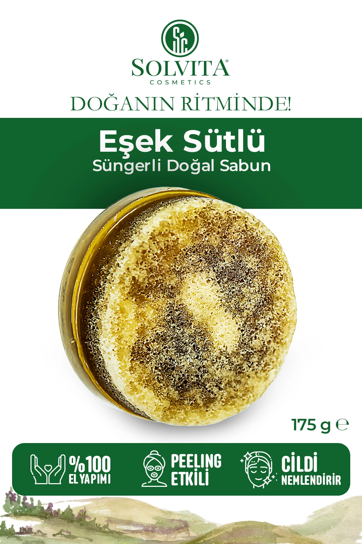 %100 El Yapımı Süngerli Eşek Sütlü Sabun