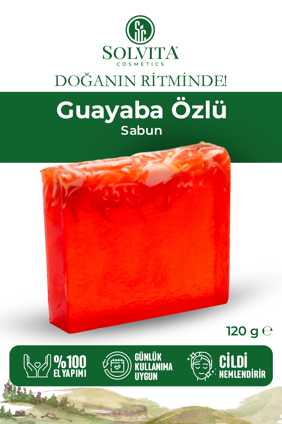 %100 El Yapımı Guayaba Özlü Gliserinli Sabun