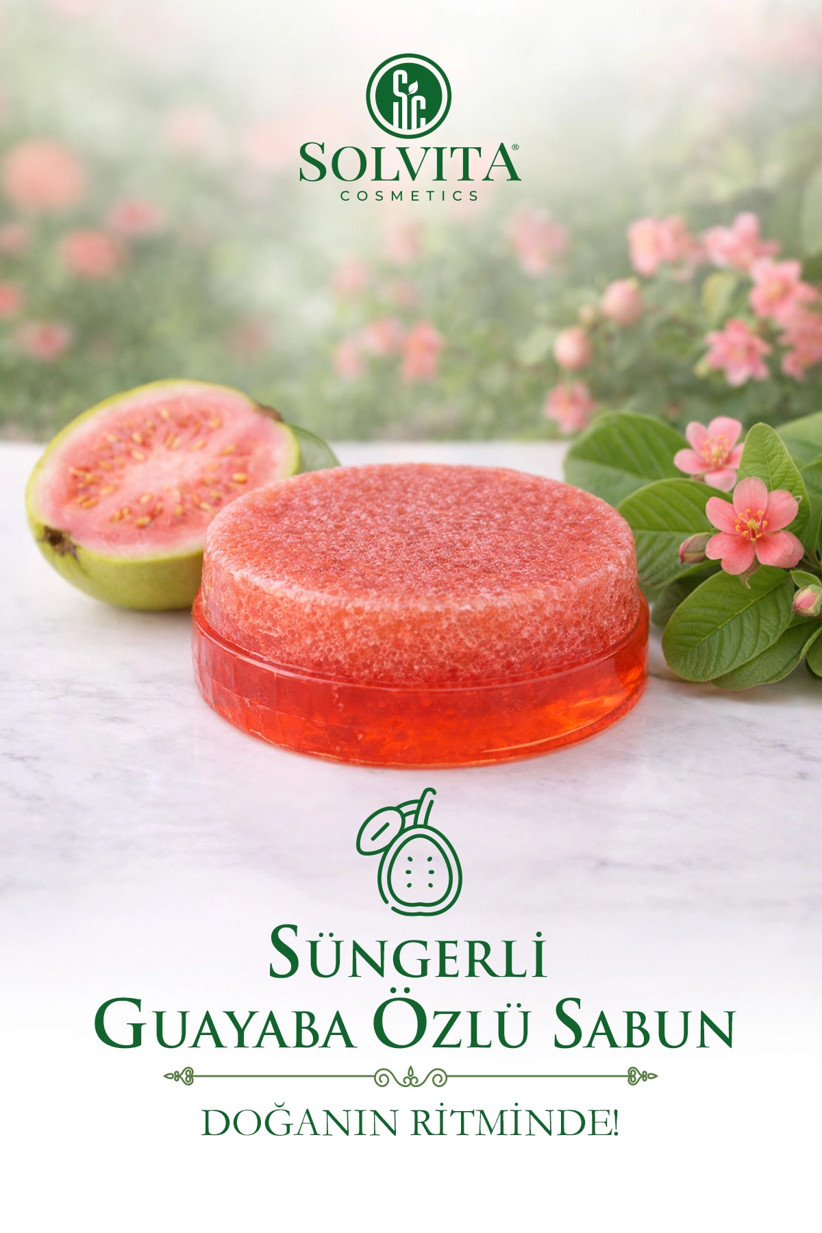 %100 El Yapımı Süngerli Guayaba Özlü Sabun