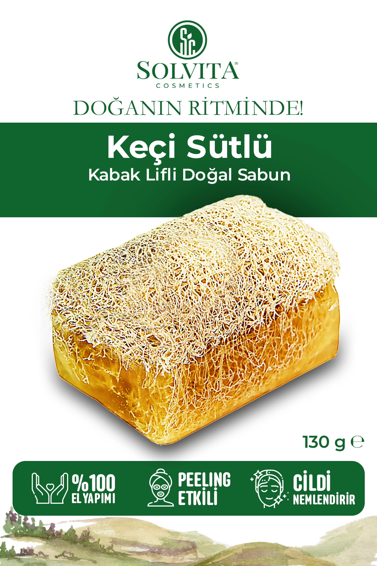 %100 El Yapımı Kabak Lifli Keçi Sütü Sabunu