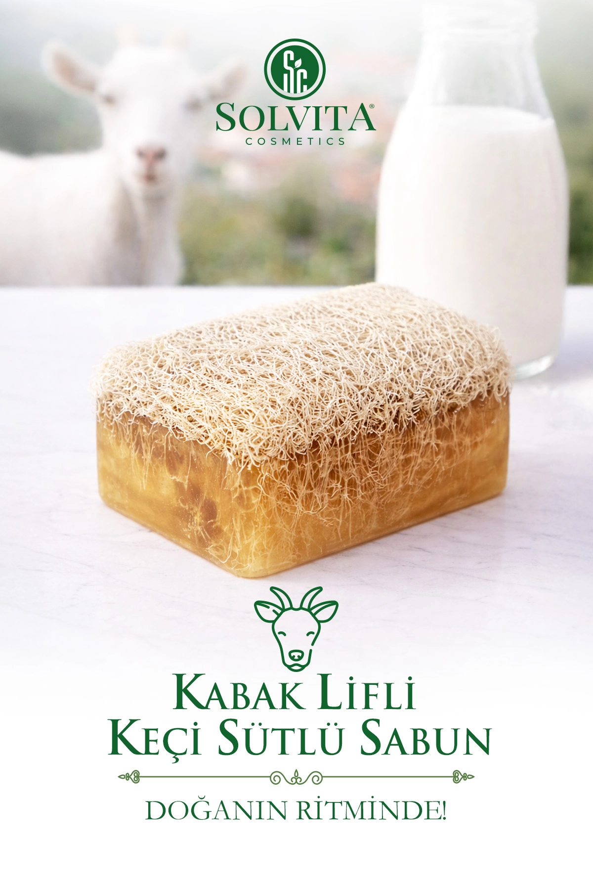 %100 El Yapımı Kabak Lifli Keçi Sütü Sabunu