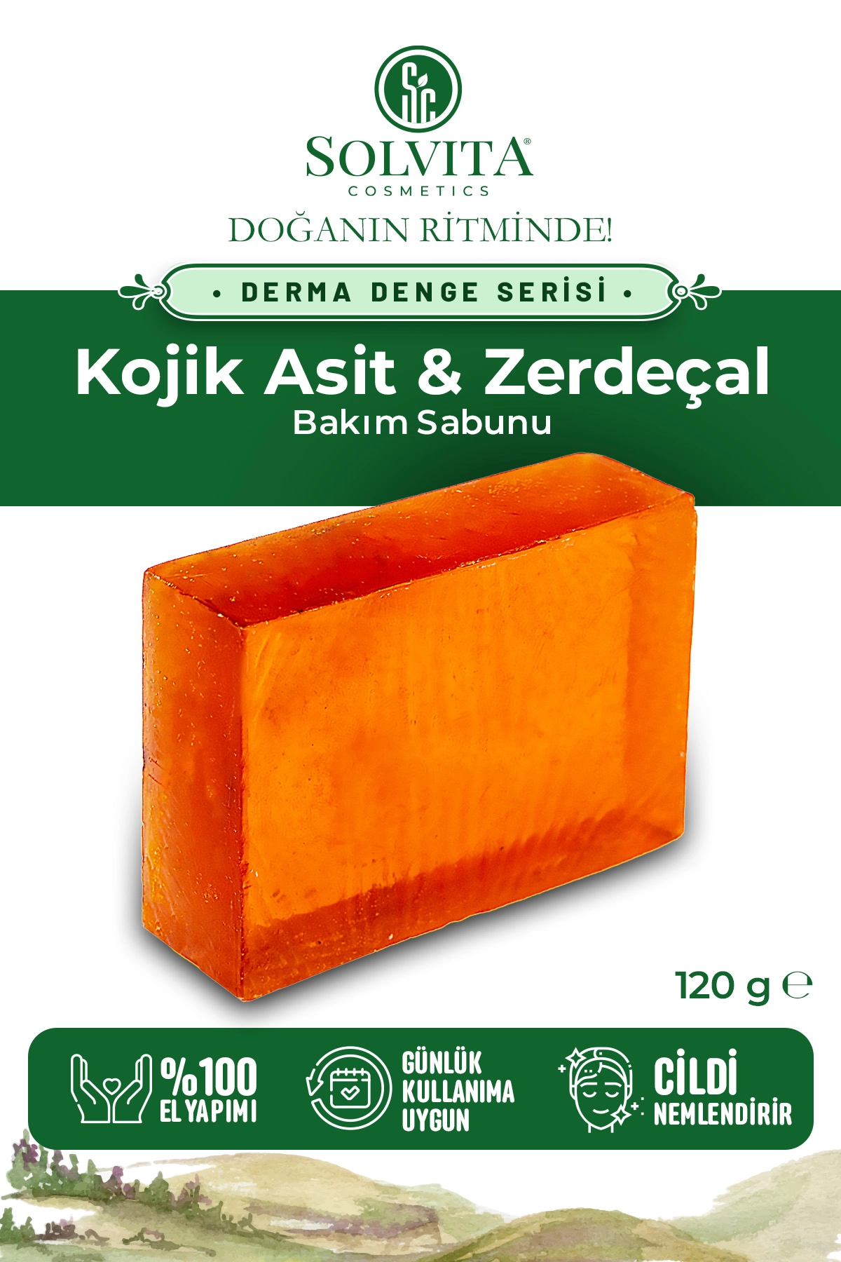 %100 El Yapımı Kojik Asit & Zerdeçal Bakım Sabunu