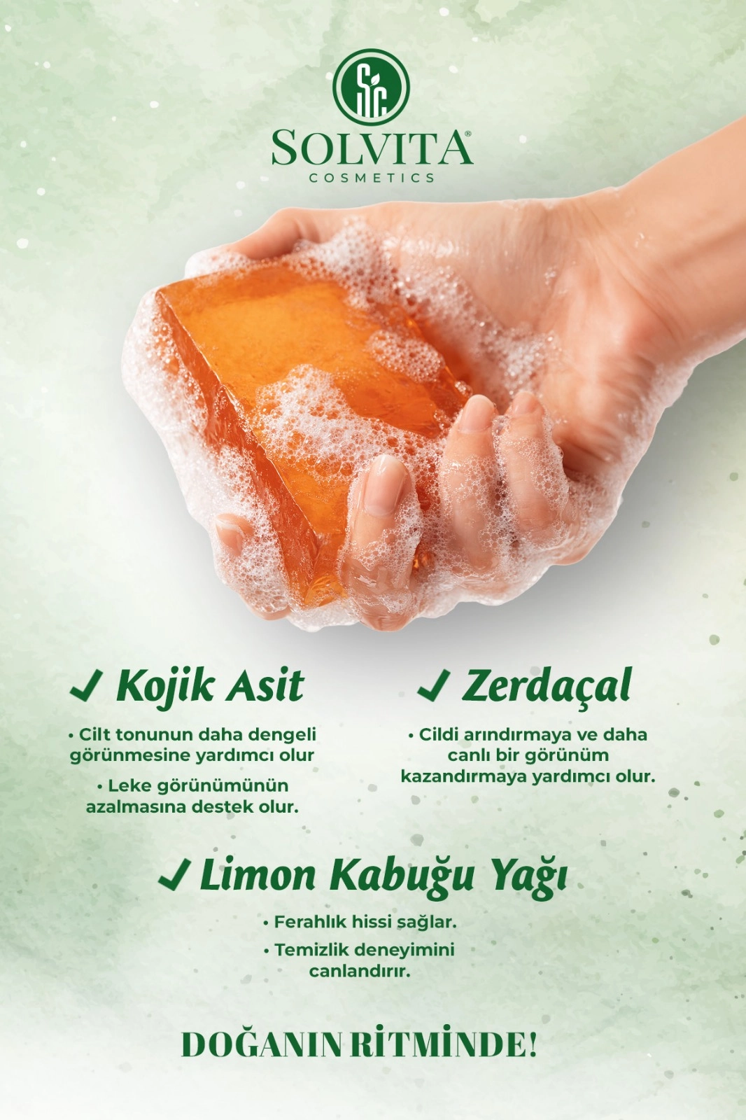 %100 El Yapımı Kojik Asit & Zerdeçal Bakım Sabunu