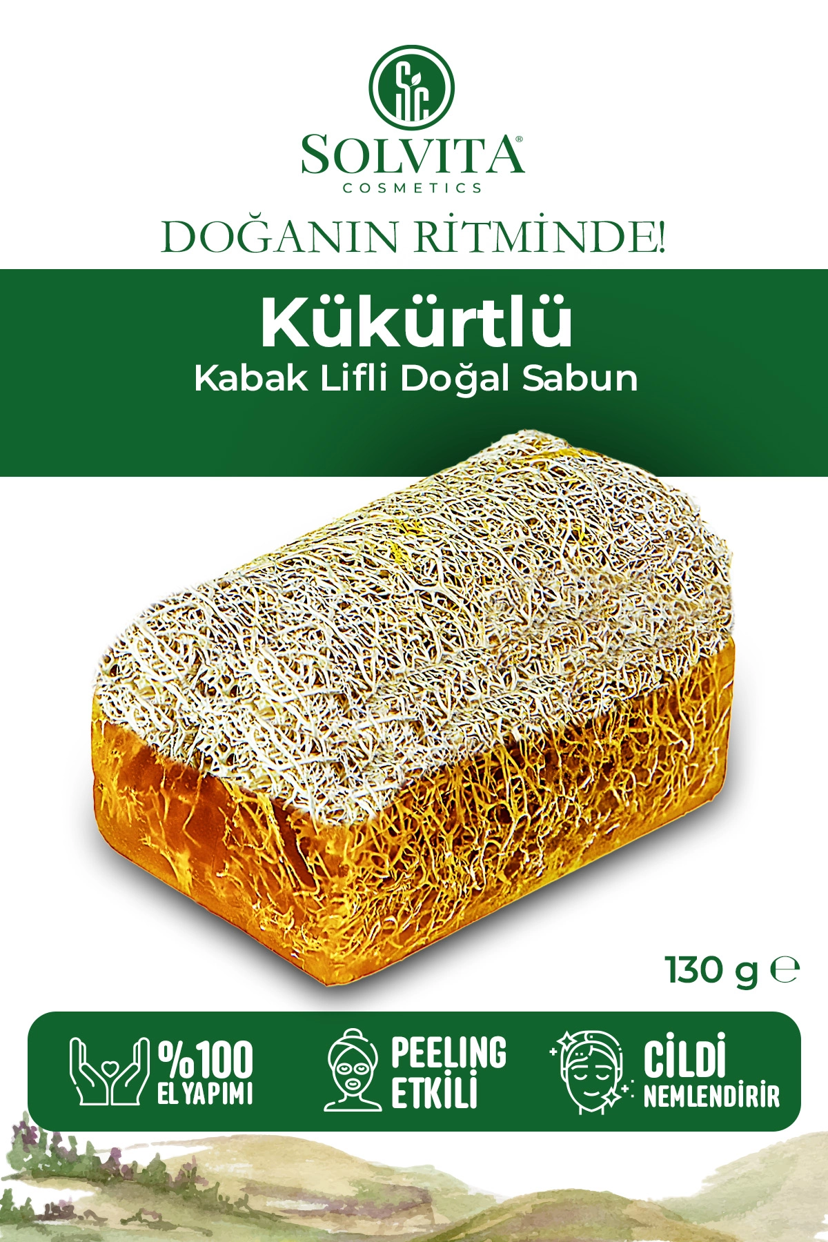 %100 El Yapımı Kabak Lifli Kükürtlü Sabun