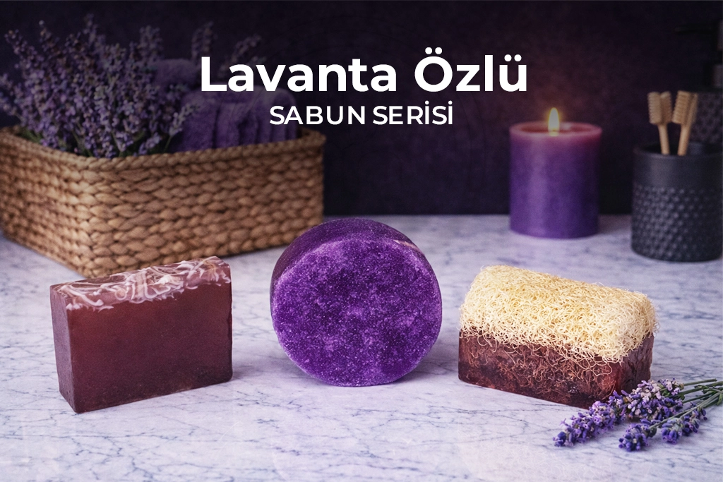 %100 El Yapımı Süngerli Lavanta Özlü Sabun