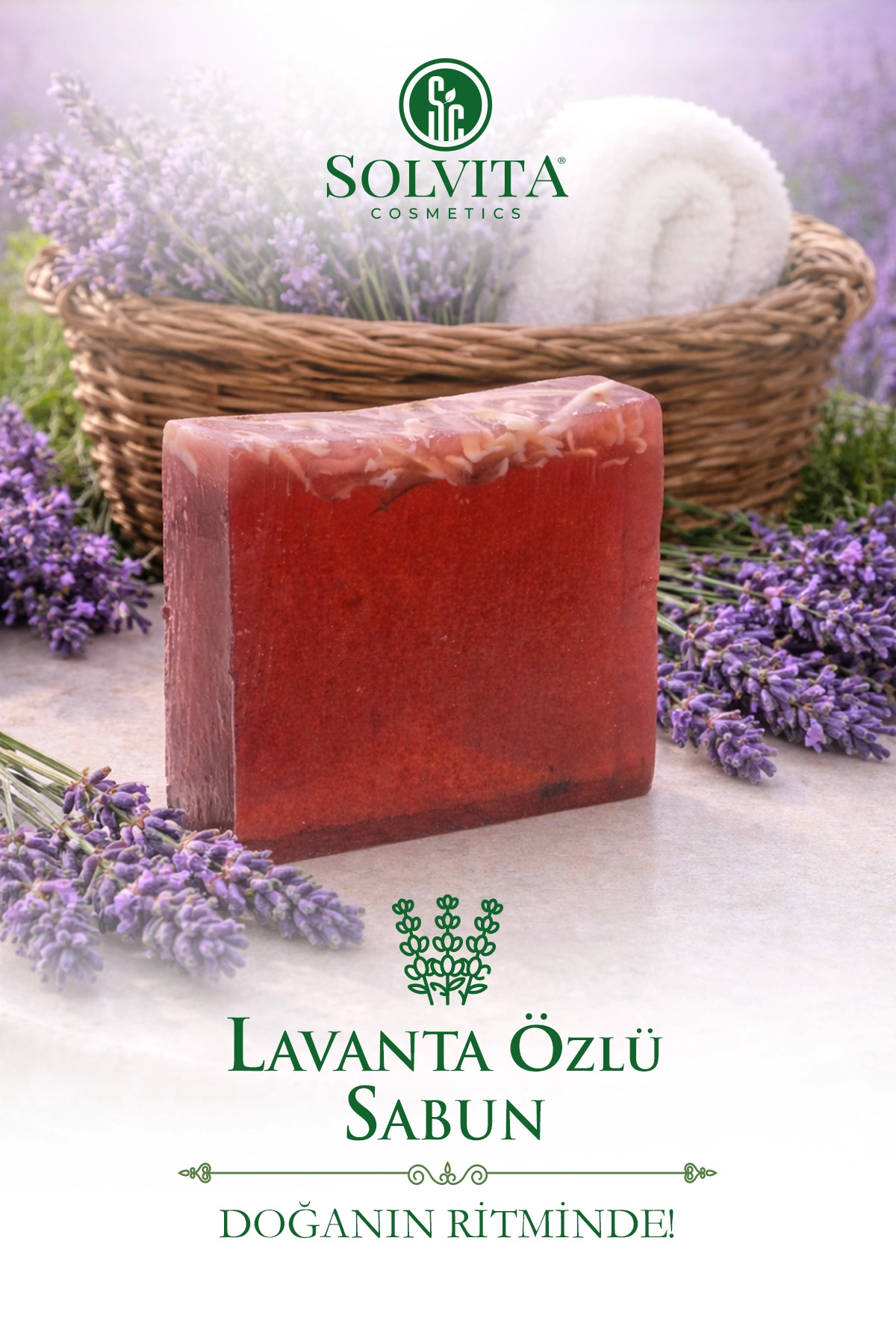%100 El Yapımı Lavanta Özlü Gliserinli Sabun