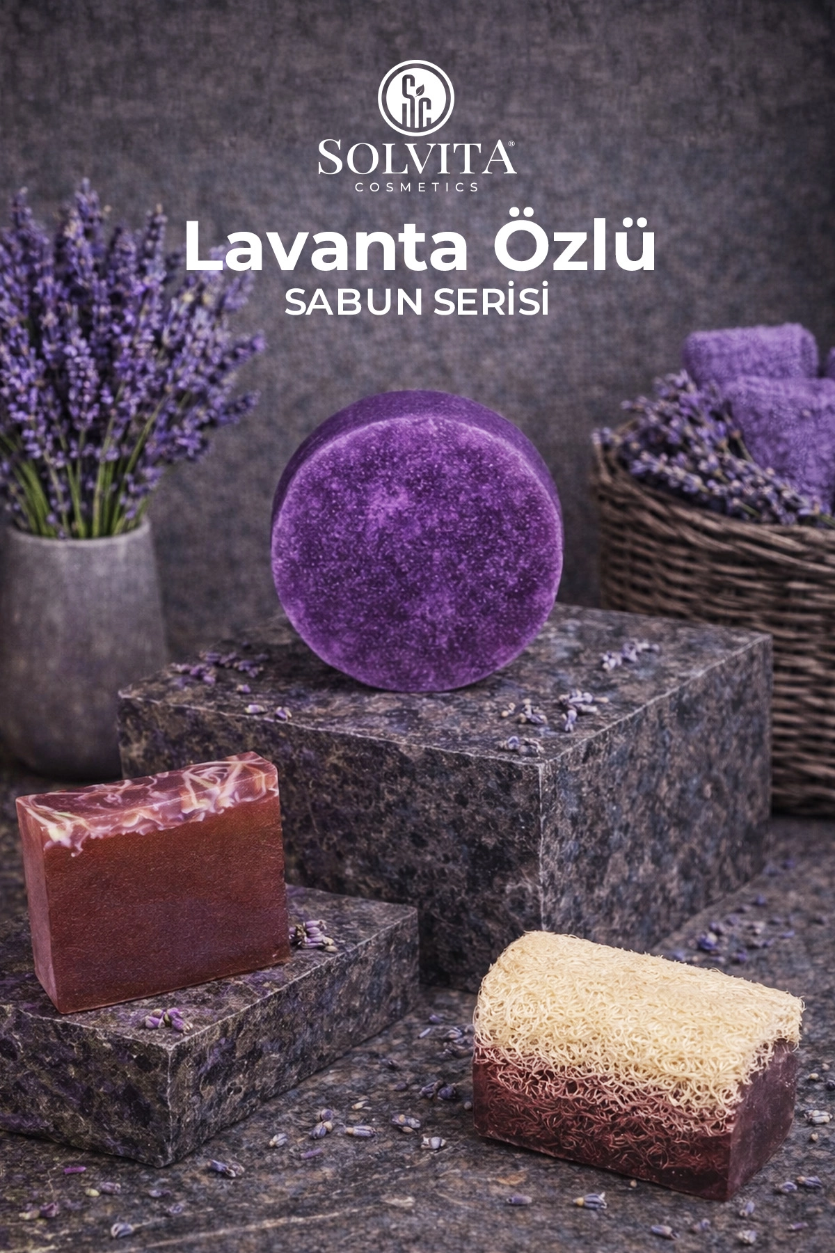%100 El Yapımı Kabak Lifli Lavanta Özlü Sabun