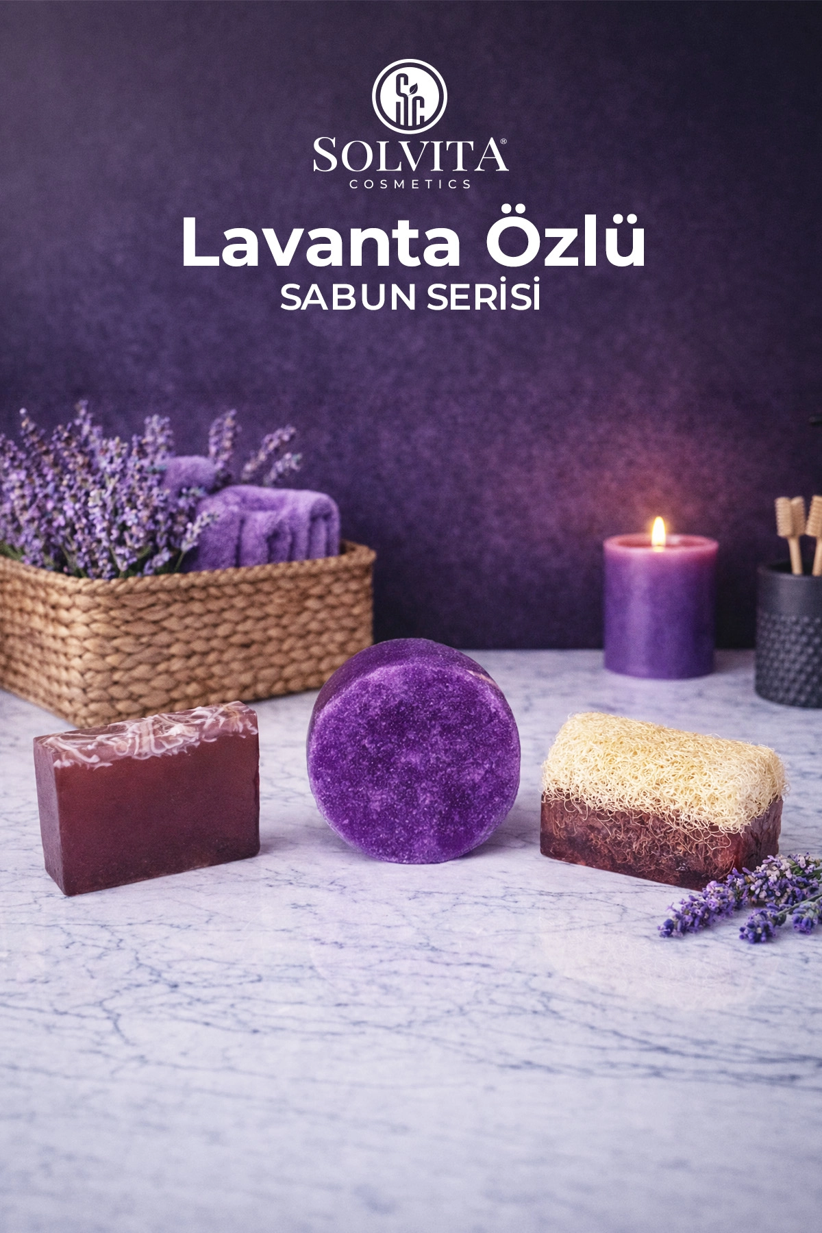 %100 El Yapımı Lavanta Özlü Gliserinli Sabun