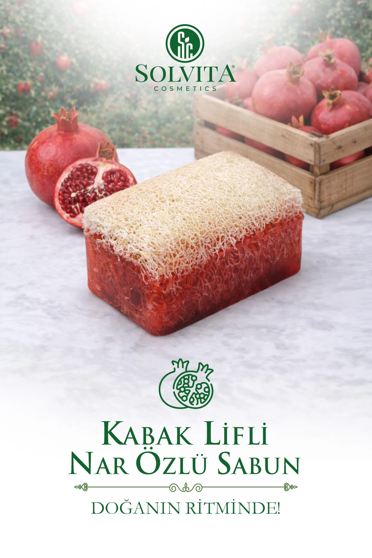%100 El Yapımı Kabak Lifli Nar Özlü Sabun