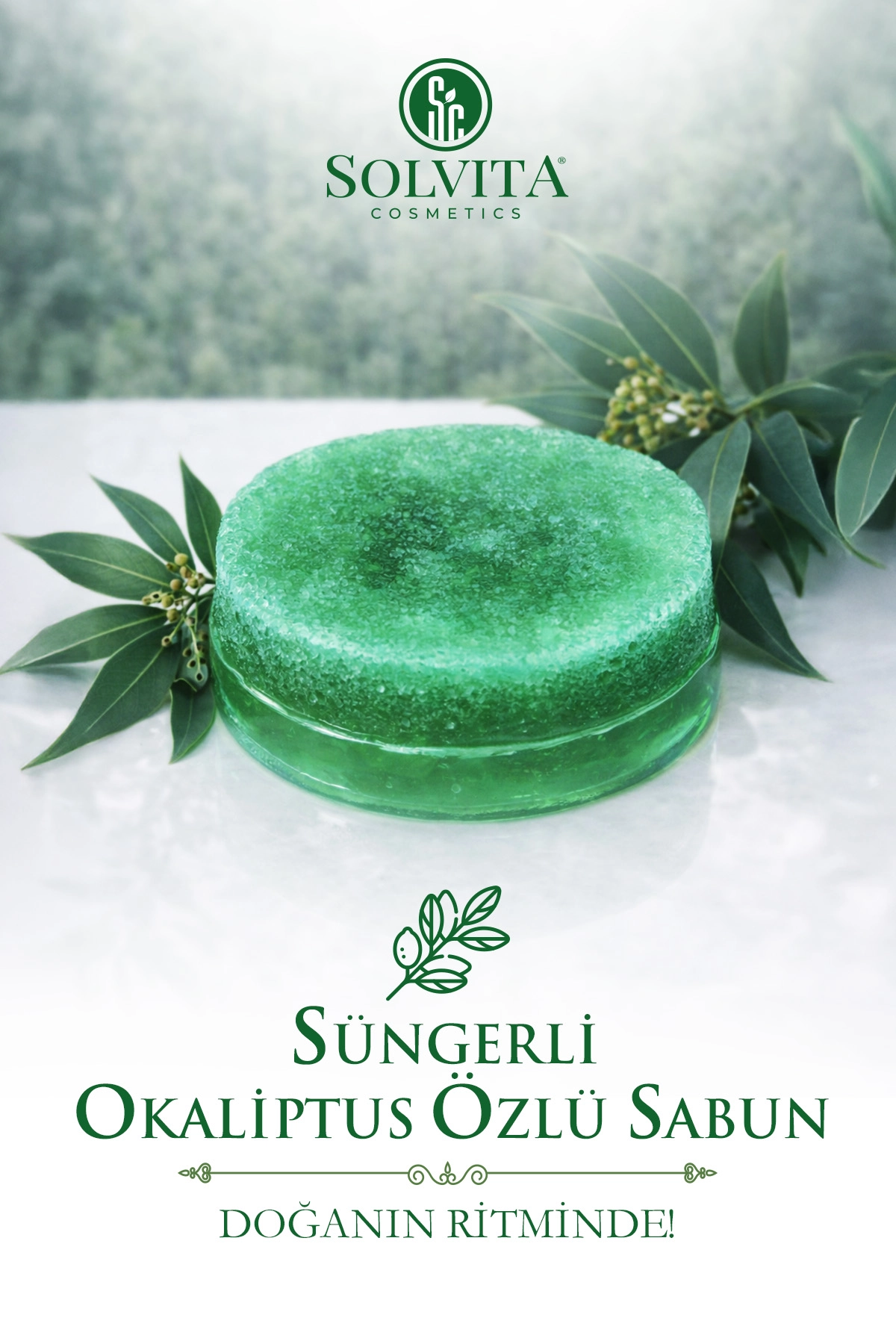 %100 El Yapımı Süngerli Okaliptüs Özlü Sabun
