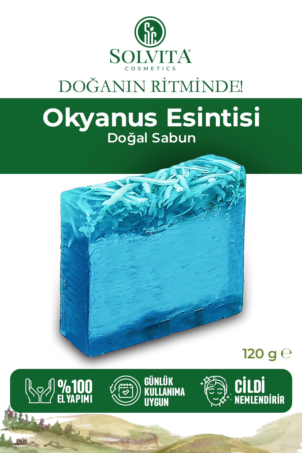 %100 El Yapımı Okyanus Esintisi Gliserinli Sabun