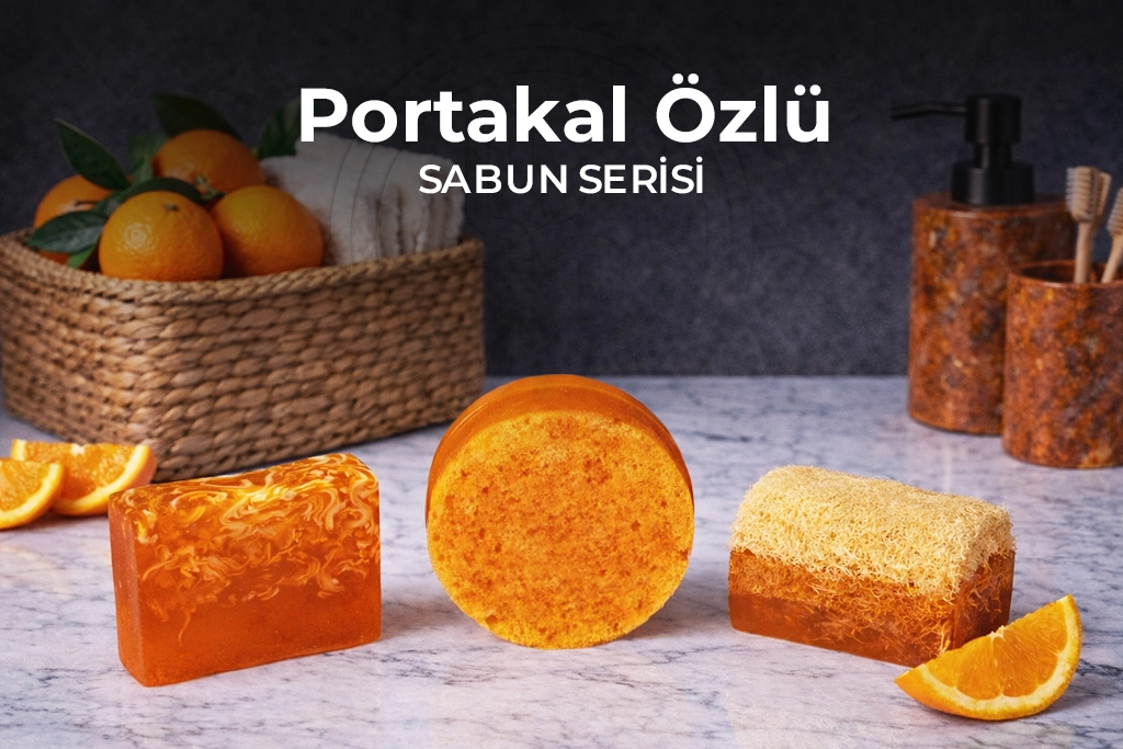 %100 El Yapımı Süngerli Portakal Özlü Sabun