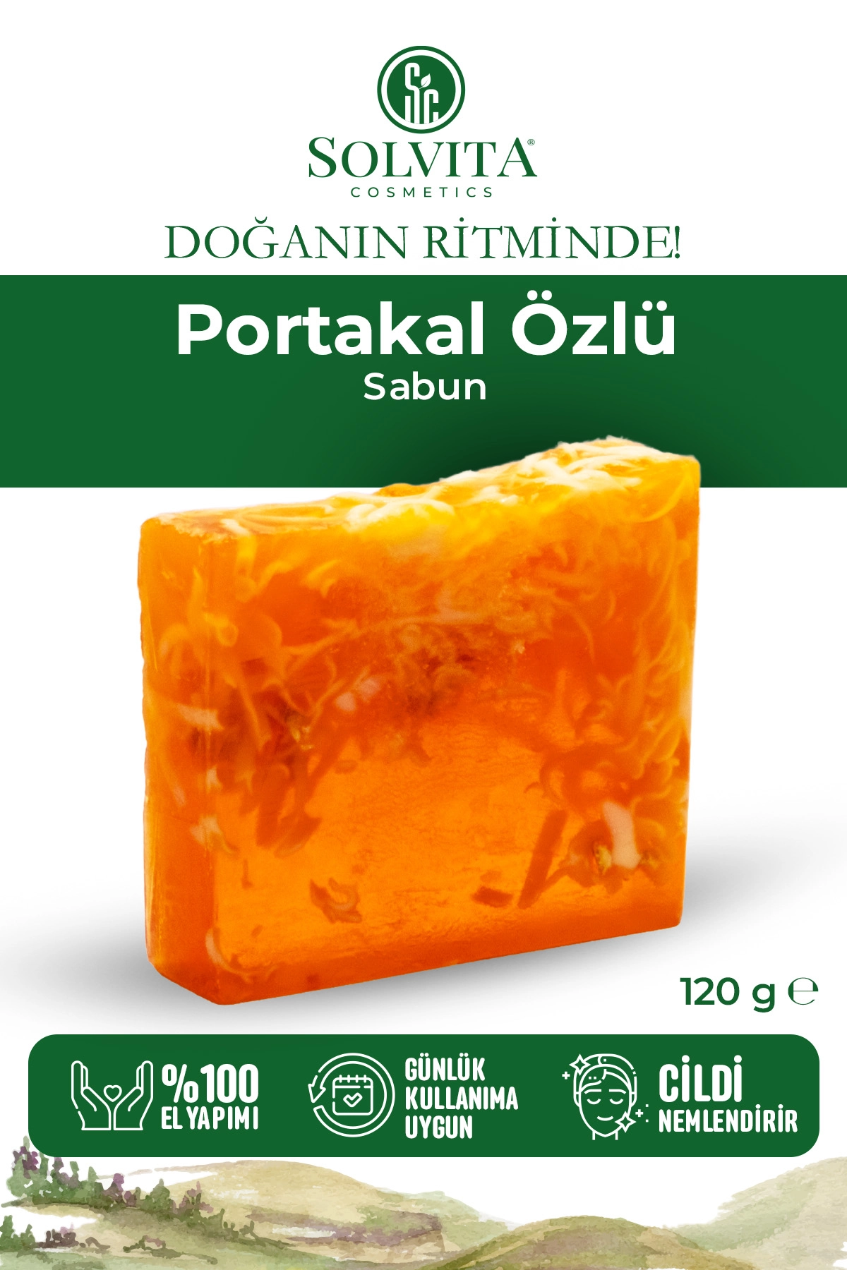%100 El Yapımı Portakal Özlü Gliserinli Sabun