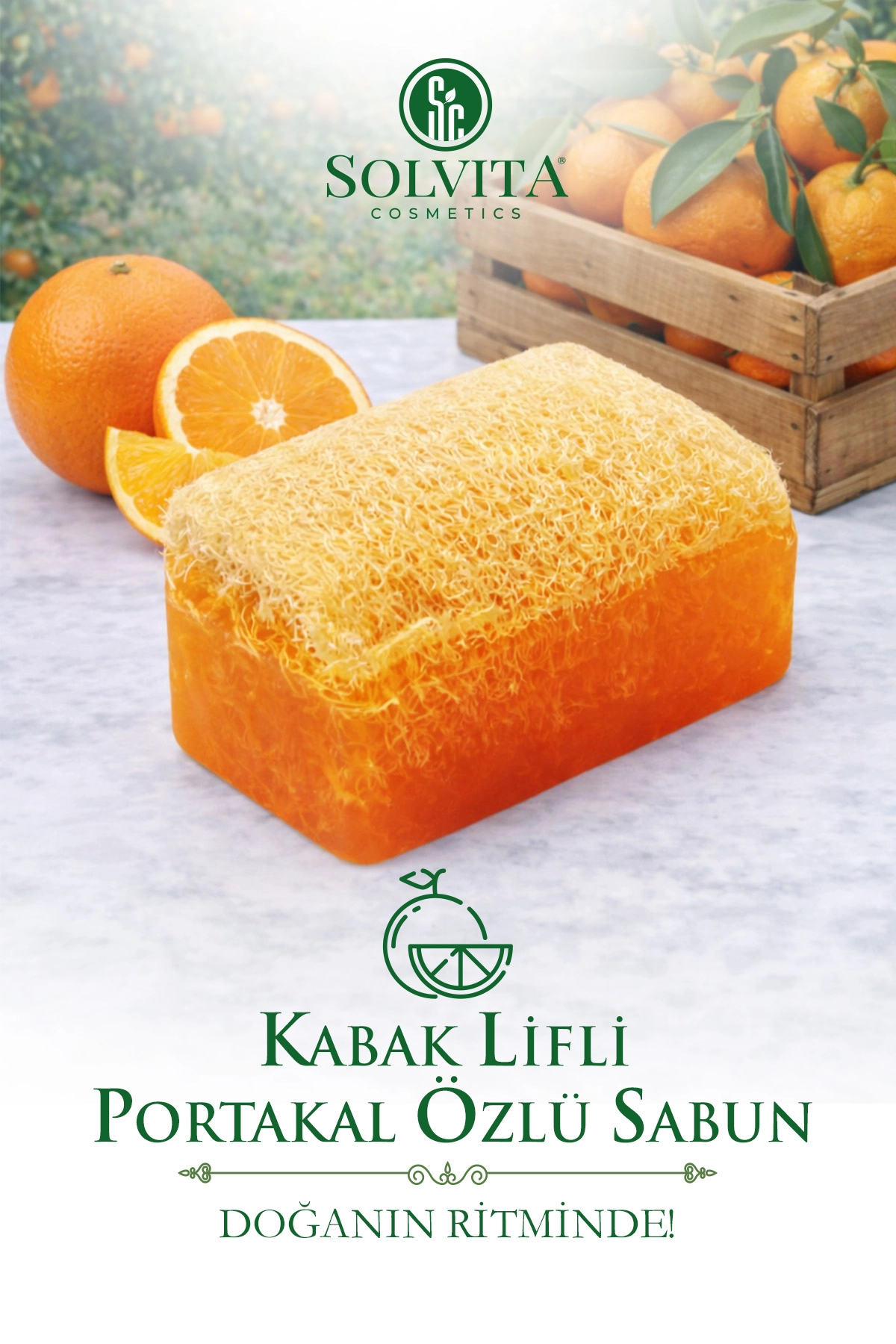 %100 El Yapımı Kabak Lifli Portakal Özlü Sabun