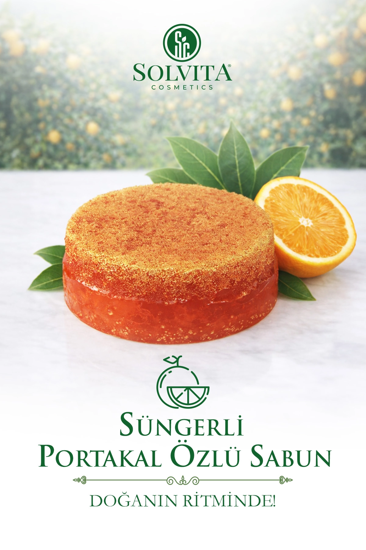 %100 El Yapımı Süngerli Portakal Özlü Sabun