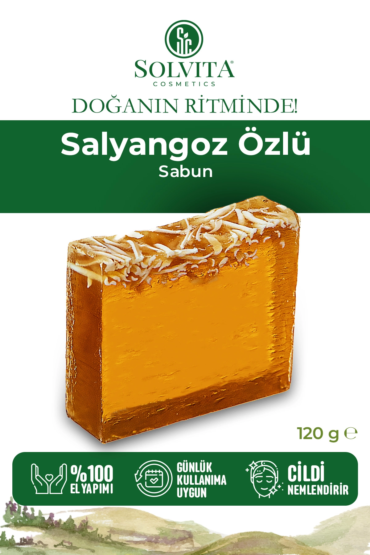 %100 El Yapımı Salyangoz Özlü Gliserinli Sabun