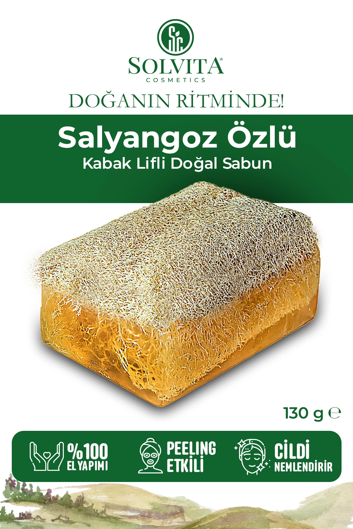 %100 El Yapımı Kabak Lifli Salyangoz Özlü Sabun