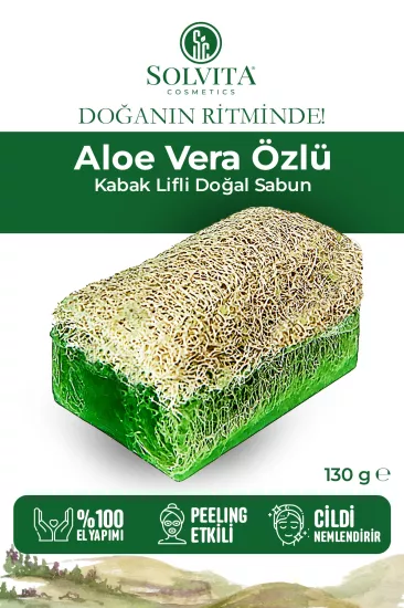 %100 El Yapımı Kabak Lifli Aloe Vera Özlü Sabun