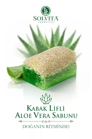 %100 El Yapımı Kabak Lifli Aloe Vera Özlü Sabun