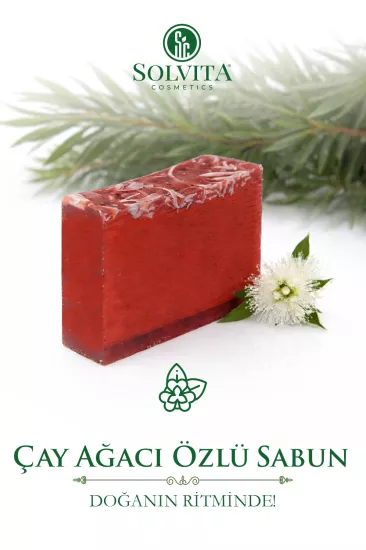 %100 El Yapımı Çay Ağacı Özlü Gliserinli Sabun