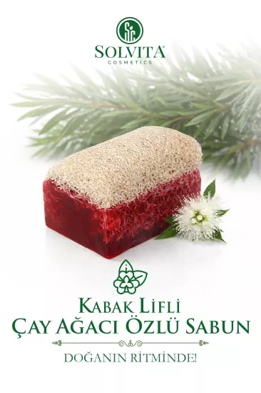 %100 El Yapımı Kabak Lifli Çay Ağacı Özlü Sabun