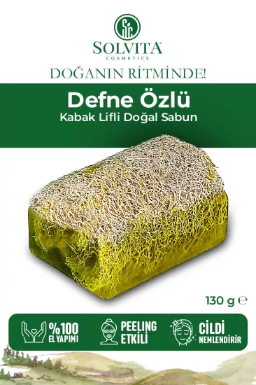%100 El Yapımı Kabak Lifli Defne Özlü Sabun