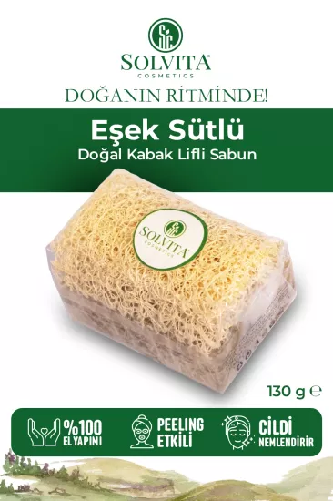 %100 El Yapımı Kabak Lifli Eşek Sütlü Sabunu