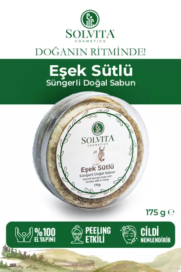 %100 El Yapımı Süngerli Eşek Sütlü Sabun