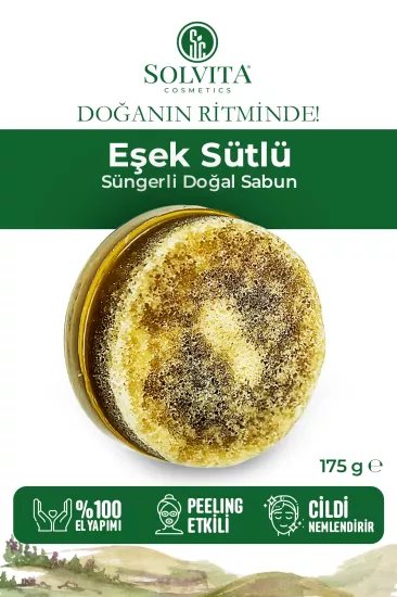 %100 El Yapımı Süngerli Eşek Sütlü Sabun
