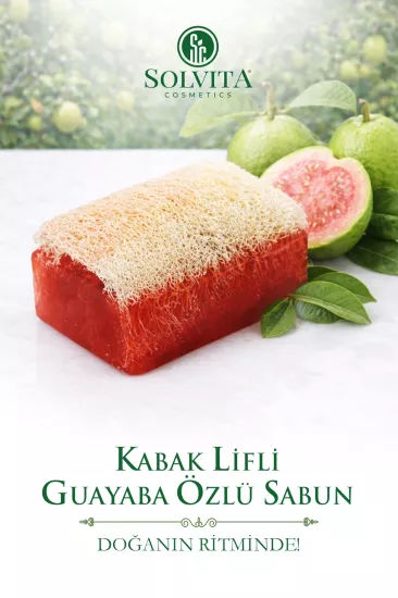 %100 El Yapımı Kabak Lifli Guayaba Özlü Sabun