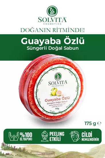 %100 El Yapımı Süngerli Guayaba Özlü Sabun