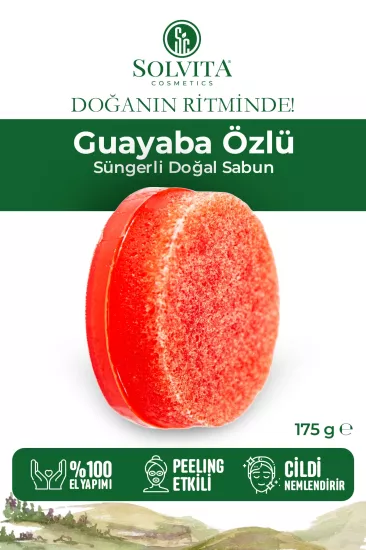 %100 El Yapımı Süngerli Guayaba Özlü Sabun