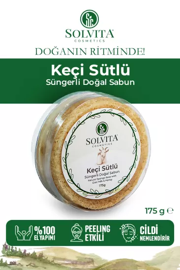 %100 El Yapımı Süngerli Keçi Sütlü Sabunu