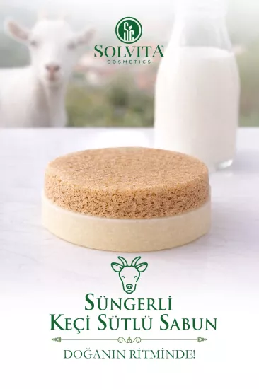 %100 El Yapımı Süngerli Keçi Sütlü Sabunu