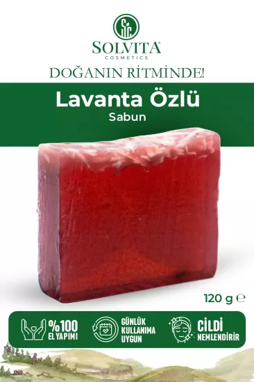 %100 El Yapımı Lavanta Özlü Gliserinli Sabun