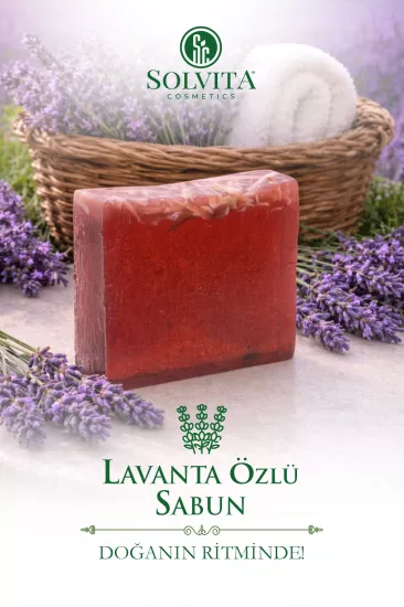 %100 El Yapımı Lavanta Özlü Gliserinli Sabun