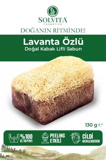 %100 El Yapımı Kabak Lifli Lavanta Özlü Sabun