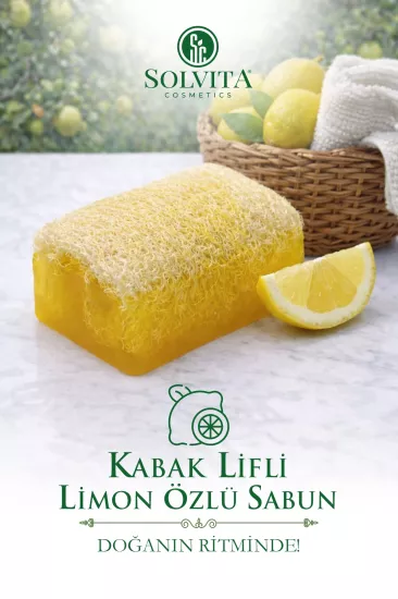 %100 El Yapımı Kabak Lifli Limon Özlü Sabun